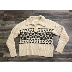 Weekend Los Angeles Spencer Top Aztec Border Chunky Knit Sweater Womens Size XS